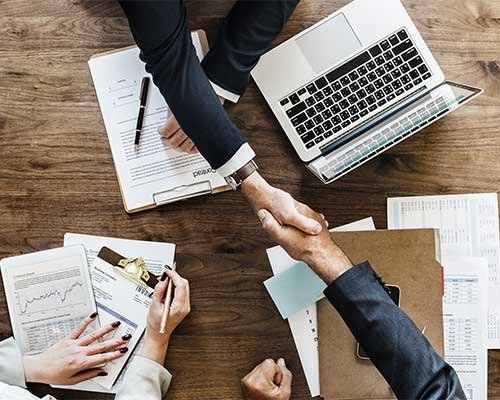 Business handshake values image